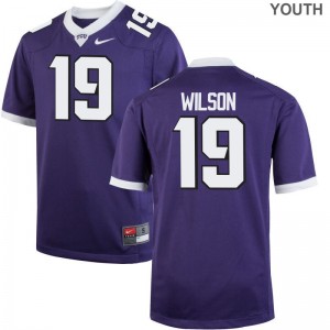 Limited Montrel Wilson Jersey Youth Large Horned Frogs Purple Youth(Kids)
