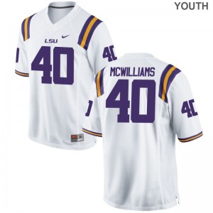 Mylik McWilliams Louisiana State Tigers Jerseys Large Limited Youth(Kids) White