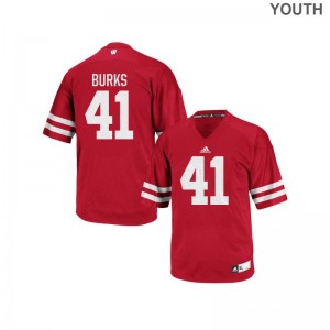 Wisconsin Badgers Youth Authentic Red Noah Burks Jerseys Youth XL