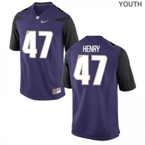 X Large Washington Huskies Peyton Henry Jersey Official Kids Limited Purple Jersey