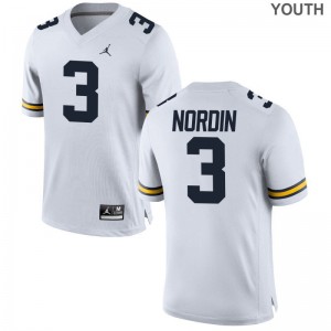 University of Michigan Quinn Nordin Jerseys Youth XL Jordan White For Kids Limited
