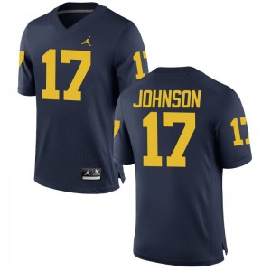 Michigan Wolverines Ron Johnson Limited Mens Stitched Jersey - Jordan Navy