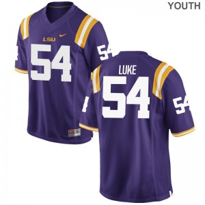 Rory Luke Louisiana State Tigers Jerseys Youth Medium Youth(Kids) Limited - Purple