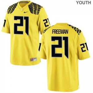 Gold Royce Freeman Jerseys Youth Small Ducks Youth(Kids) Limited