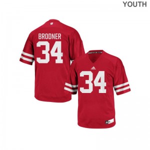 Authentic Youth(Kids) UW Jerseys X Large of Sam Brodner - Red