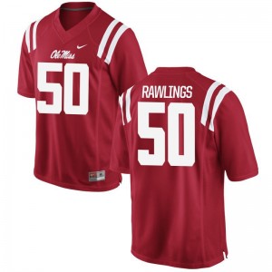 University of Mississippi Jerseys Mens Small of Sean Rawlings Limited Mens - Red