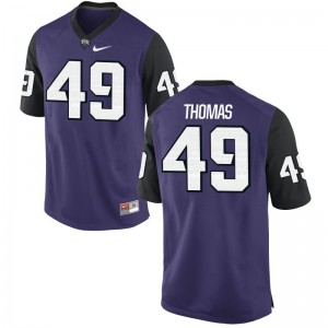 TCU Horned Frogs Limited Purple Black Mens Semaj Thomas Jerseys Men XXL
