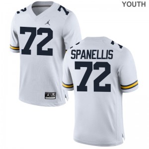 Stephen Spanellis Youth Jersey XL Jordan White Limited Michigan Wolverines