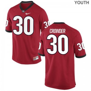 Georgia High School Tae Crowder Limited Jerseys Red Youth(Kids)