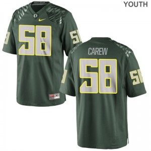 Tanner Carew Youth(Kids) Oregon Ducks Jersey Green Limited Embroidery Jersey
