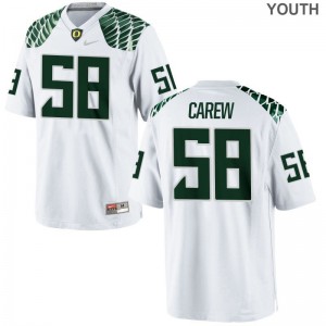Oregon White Youth(Kids) Limited Tanner Carew Jersey Small