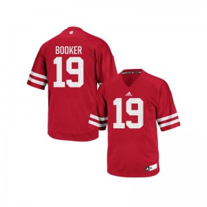 Titus Booker For Men Jerseys 3XL Wisconsin Badgers Red Authentic