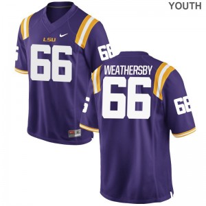 Toby Weathersby Youth(Kids) Jersey S-XL Limited LSU Tigers - Purple