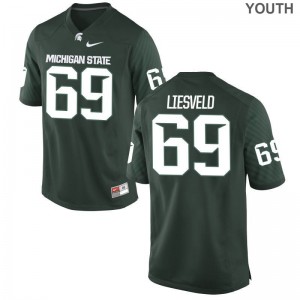 Tommy Liesveld Kids Jersey Youth Large Green Spartans Limited