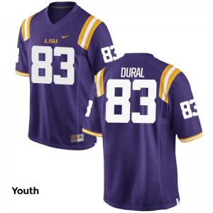 Travin Dural Youth(Kids) Jerseys Youth Small Purple Louisiana State Tigers Limited