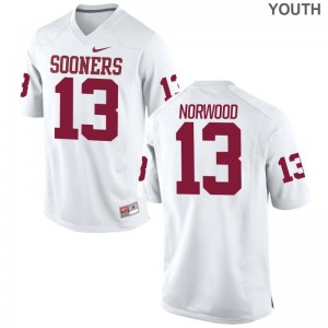 Tre Norwood OU Sooners Jersey Youth X Large Limited Youth - White
