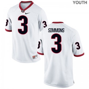 UGA Bulldogs Tyler Simmons Jerseys Small White Youth Limited