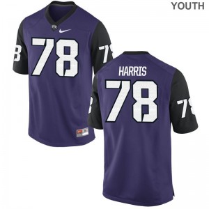 TCU Horned Frogs Jersey Small Wes Harris Youth Limited - Purple Black