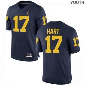 Will Hart Kids Jerseys Youth Large Limited Michigan - Jordan Navy